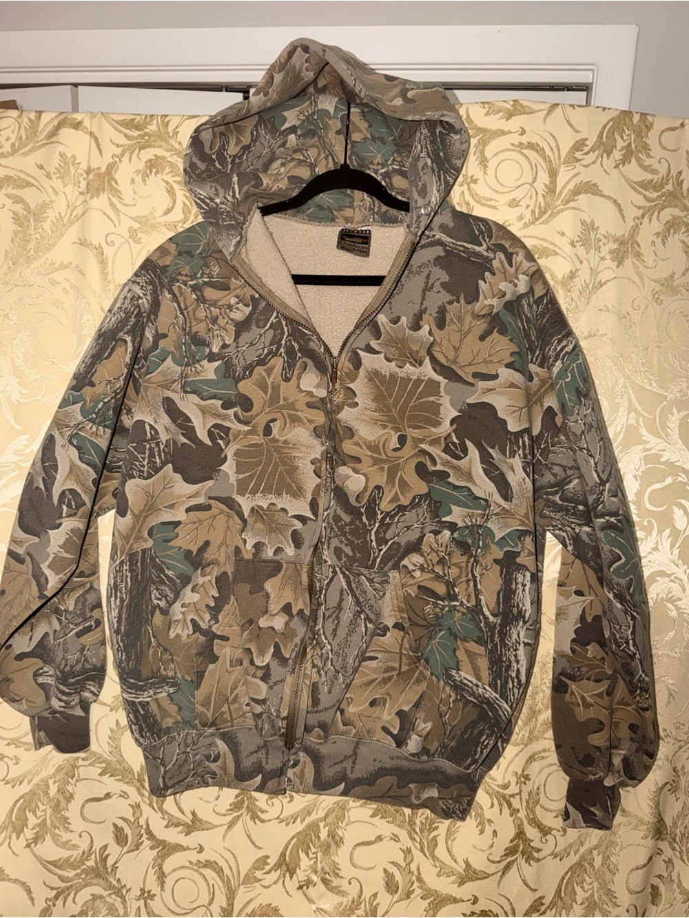 Jerzees Outdoors Fleece Pullover in Camouflage Green, Tan, Black